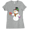 smiling snowman holding out christmas Ladies Fitted T-Shirt
