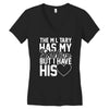 military has my soldier i have his heart Women's V-Neck T-Shirt