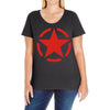military starfunny retro army war vietnam usa britain fashion Ladies Curvy T-Shirt