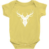 deer head vector white logo Baby Bodysuit