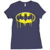 batman dying bleeding logo Ladies Fitted T-Shirt