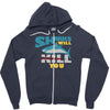 sharks will kill you Zipper Hoodie