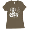 affen geil  fun ,spr&uuml;che,lustig,affe,mittelfinger,stinkefinger,party Ladies Fitted T-Shirt