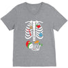Christmas Skeleton mom and baby maternity V-Neck Tee