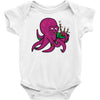 purple octopus playing the bagpipes Baby Onesie