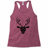 poly deer black Racerback Tank