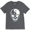 yin yang skull (2) V-Neck Tee