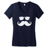 hipster glasses and moustache Women's V-Neck T-Shirt