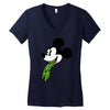 mickey puke Women's V-Neck T-Shirt