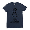 keep calm and hug a panda Ladies Fitted T-Shirt