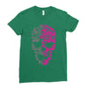 two coloured patterned skull   mens funny Ladies Fitted T-Shirt