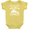 all aboard hot mess express train Baby Onesie