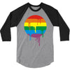 rainbow colored stripes dot running splashes 3/4 Sleeve Shirt