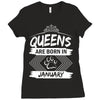Queens Are Born In January Ladies Fitted T-Shirt