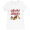 calvin hobbes Ladies Fitted T-Shirt