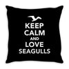 keep calm and love seagulls Throw Pillow
