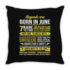 Legends Are Born In June Throw Pillow