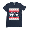 reindeer christmas ugly sweater Ladies Fitted T-Shirt