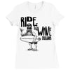 ride the wave california Ladies Fitted T-Shirt