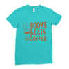 books and cats and coffee Ladies Fitted T-Shirt