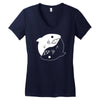 yin yang shark Women's V-Neck T-Shirt