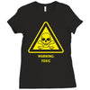 toxic hazard laboratory poison substance warning Ladies Fitted T-Shirt