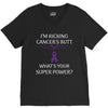 I Am Kicking Cancers Butt Whats Your Superpower? V-Neck Tee