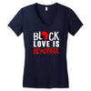 black love is beautiful Women's V-Neck T-Shirt