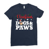 christmas dogs and paws Ladies Fitted T-Shirt