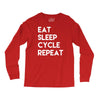 eat sleep cycle repeat Long Sleeve Shirts