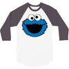 Cookie Monster Face 3/4 Sleeve Shirt