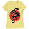 sun dragon with pearl   black red white Ladies Fitted T-Shirt