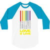 Lightsaber Rainbow - Love Is Love 3/4 Sleeve Shirt