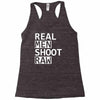 real men shoot raw funny photography Racerback Tank
