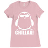 penguin chillax funny new Ladies Fitted T-Shirt