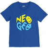 neo geo tribute yellow &amp; blue logo V-Neck Tee