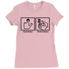 push button receive bacon t shirt funny awesome nerdy geeky humor tee Ladies Fitted T-Shirt