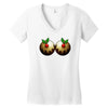 christmas pudding boobs funny Women's V-Neck T-Shirt