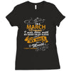I'm a march woman I was born with my heart Ladies Fitted T-Shirt