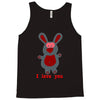 i love you bunny hare rabbit cupid couple kiss fun Tank Top