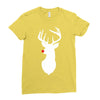 deer skull christmas Ladies Fitted T-Shirt