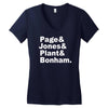 page jones plant bonham Women's V-Neck T-Shirt