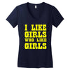 i like girls who like girls Women's V-Neck T-Shirt