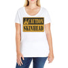 caution skinhead, ideal birthday gift or present Ladies Curvy T-Shirt