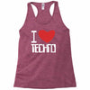 i love techno Racerback Tank