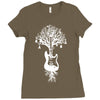 nature guitar white tree music banksy art Ladies Fitted T-Shirt