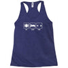 v1 eat sleep code Racerback Tank