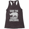 save the chubby unicorns (2) Racerback Tank