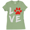 love dog paw Ladies Fitted T-Shirt
