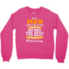 all men are created equal but only the best are born in february Crewneck Sweatshirt